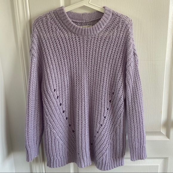 American Eagle Knitted Purple Crewneck Sweater - Picture 3 of 5